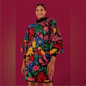 Farm Rio Tropical Garden sweater dress size M new